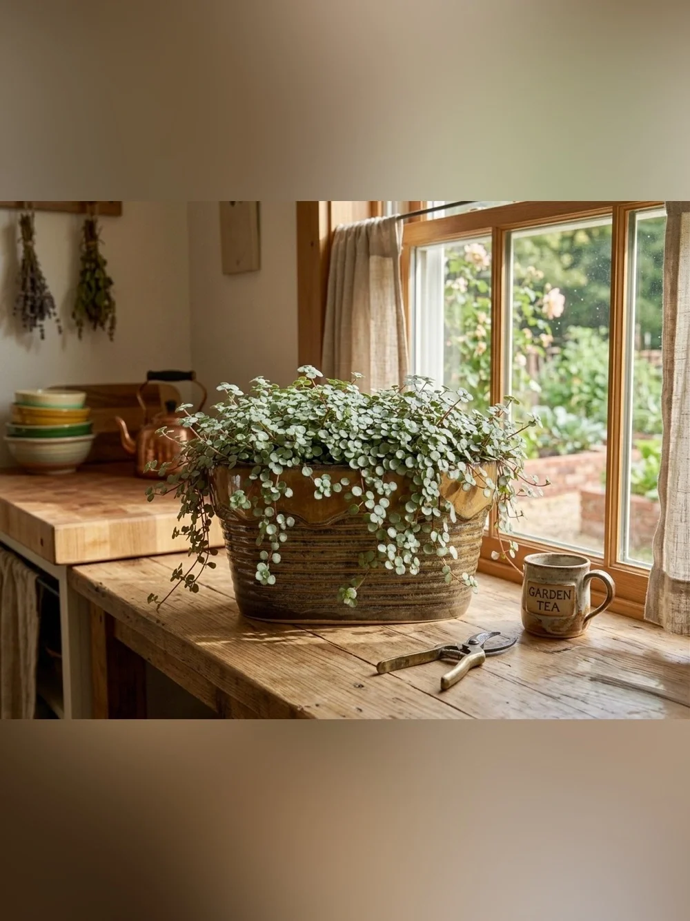Handmade Ceramic Planter Oval Pot with Drainage Hole